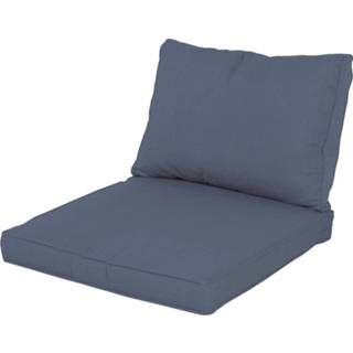 👉 Blauw Loungekussen zit en ruggedeelte 60x60cm carré Panama safier blue