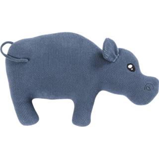 👉 Blauw Smallstuff Knitted Hippo Kussen Blue 5712352065877