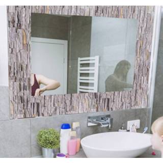 👉 Spiegel steen nederlands frame textuur zelfklevende spiegelsticker