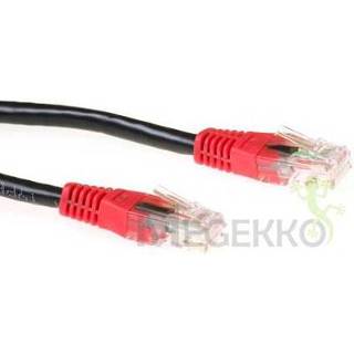 Patch kabel rode zwart Intronics CAT6 UTP cross-over patchkabel met tules - [IB8101] 8716065129687