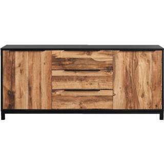 👉 Dressoir antraciet spaanplaat Grijs#Bruin Luc - antraciet/eikenkleur 82x185x48 cm Leen Bakker 4260633840527