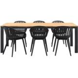 👉 Tuinset Aluminium#Acaciahout grijs antraciet Le Sud Rodez Verdon - 7-delig Leen Bakker 8714901739984