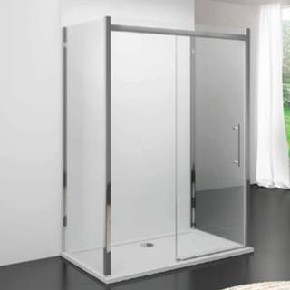👉 Douchecabine chroom Lacus Ischia Soft-Close Schuifdeur en Dubbele Zijwand Anti-Kalk - Met 110 cm