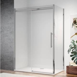 👉 Douchecabine chroom Lacus Ischia Soft-Close Schuifdeur en Zijwand Anti-Kalk - Met 110 cm