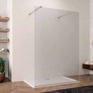 👉 Inloop douche chroom glas Lacus Vrijstaande Inloopdouche Filicudi Helder Twee Stabilisatiestangen - 98x200 cm