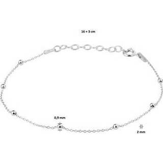 👉 Armband zilveren active Gerhodineerd met Bolletjes Decoratie