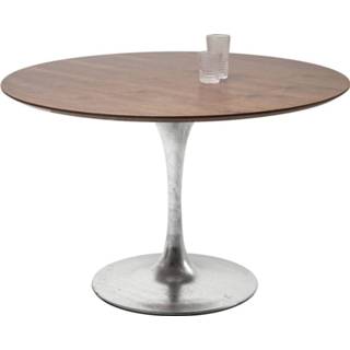 👉 Eettafel bruin staal rond modern active Kare Invitation Set Walnut Zinc 4025621843955