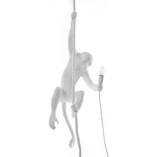 👉 Hanglamp wit kunststof wandschakelaar Urban Jungle a++ Verstelbaar na Installatie active Seletti Monkey Rope White