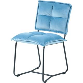 👉 Eetkamerstoel blauw stof modern active SMAQQ Basil Blue 8720094849881