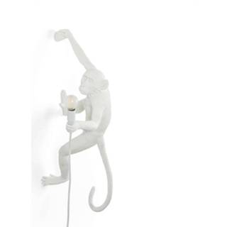 👉 Wandlamp wit kunststof schakelaar modern active Seletti Monkey Hanging Right White