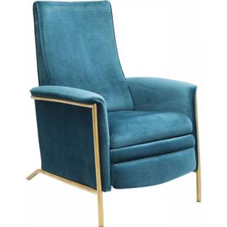 👉 Fauteuil blauw staal modern active Kare Lazy Velvet Blue 4025621836612