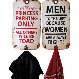 👉 Kapstok Rood|Zwart|Wit metaal rechthoek vintage wandkapstok active Kare Slogan 4025621359739