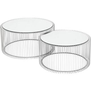 👉 Salontafel zilver staal rond modern active Kare Wire Silver 4025621808985