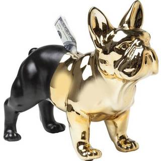 👉 Spaarpot zwart goud porselein active Kare Bulldog Gold/Black 4025621385417