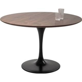 👉 Eettafel zwart bruin hout rond modern active Kare Invitation Set Walnut Black 120cm 4025621844037