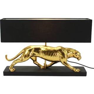 👉 Design tafellamp zwart goud textiel rechthoek modern active Meer Panther Black