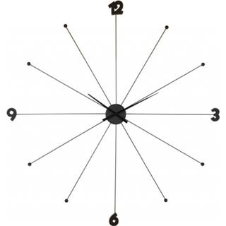 👉 Wandklok zwart metaal rond modern batterij active Kare Umbrella 4025621618058