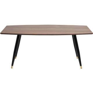 👉 Eettafel bruin hout rechthoek modern active Kare Curve 180x90cm 4025621841463