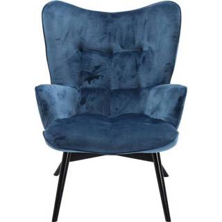 👉 Fauteuil Blauw|Zwart hout modern active Kare Vicky Velvet Petrol 4025621826095