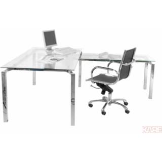 👉 Bureau zilver Verchroomd Staal modern active Kare Lorenco Corner Chrome 210x180 cm 4025621715702