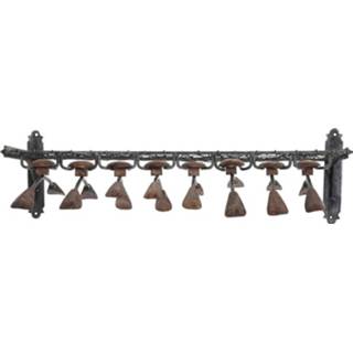 👉 Kapstok Grijs|Zwart|Bruin hout rechthoek vintage wandkapstok active Kare Cosmopolitan 4025621792680