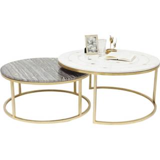👉 Salontafel goud metaal rond modern active Kare Mystic Round - Set van 2 4025621833901