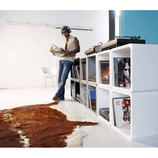 👉 Wit MDF Glans Gelakt Hout vierkant modern active Kare Lounge Cube White 4025621715429