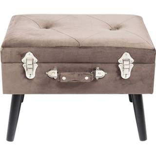 👉 Grijs Gelakt Massief Hout rechthoek modern active Kare Hocker Suitcase Grey 4025621832447