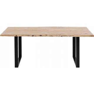 👉 Eettafel zwart bruin staal rechthoek dustrieel active Kare Harmony Acacia Black 200x100 cm 4025621844792