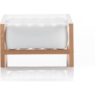 👉 Bijzettafel wit PVC modern active MOJOW Yoko Wood Frame White