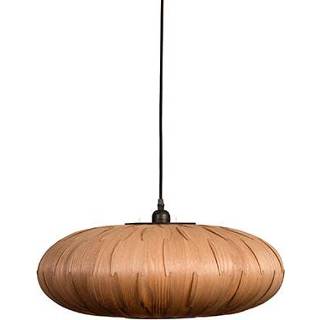 👉 Hanglamp houtkleurig hout ovaal wandschakelaar landelijk active Dutchbone Bond Oval