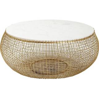 👉 Salontafel goud Messing Staal rond glamour active Kare Cesta Marble Gold 4025621840626