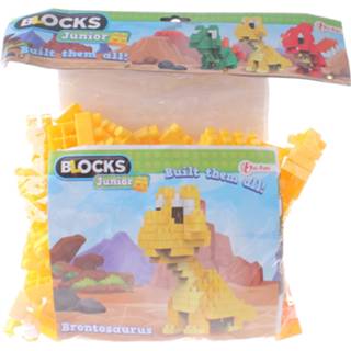 👉 Dinosaurus geel kunststof One Size Toi-Toys bouwblokken 35 cm 8719817474790