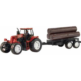 👉 Aanhanger rood hout kunststof One Size Toi-Toys tractor met 42 cm 8719817484928