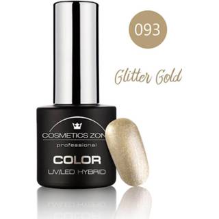 👉 Nagellak gel goud One Size Cosmetics Zone UV/LED Hybrid 7ml. Glitter Gold 093 7433652324386