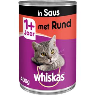 Katten voer blik Whiskas Brokjes In Saus 400 g - Kattenvoer Kip&Saus 3065890003651