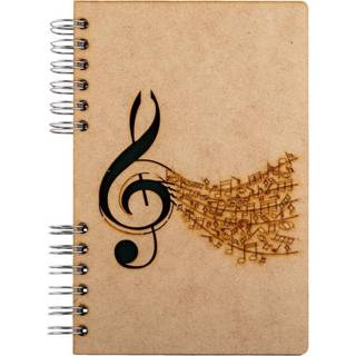 👉 MDF vrouwen bruin Notebook 3d kaft A6 blanco - Muziek-