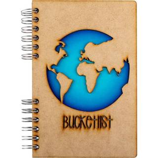 👉 MDF vrouwen bruin Notebook 3d kaft A6 blanco - Bucketlist-