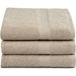 👉 Handdoek katoen lichtbruin Lucca Handdoeken 3pack Taupe 8714305070850