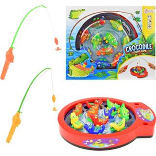 👉 Multicolor kunststof One Size meerkleurig Toi-Toys hengelspel krokodil 13-delig 30 cm 8719904521116