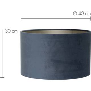 👉 Lampenkap Cilinder Velours - Dusty Blue - 40-40-30cm