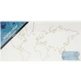 👉 Motief canvas One Size goud Creotime met voor aquarel wereldkaart 25,4 x 12,7 cm 5712854175845