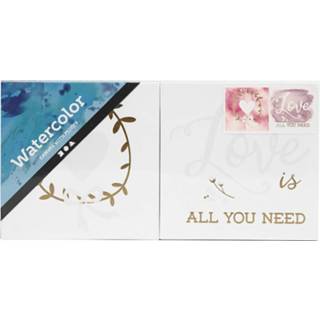 👉 Motief canvas One Size goud Creotime met voor aquarel love 10,16 cm 2 stuks 5712854175869