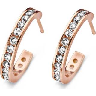 👉 New Bling 9NB-0115 Oorstekers Halve oorring zilver met zirkonia rosekleurig 15 mm