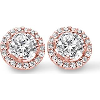 👉 New Bling 9NB-0188 Oorstekers Rond zilver met zirkonia rosekleurig 6 mm