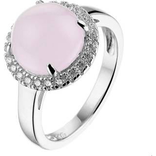👉 TFT Ring Roze Kwarts En Zirkonia Zilver Gerhodineerd