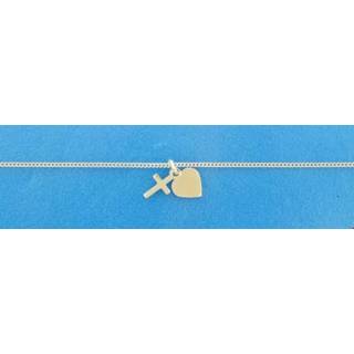👉 Zilver gerhodineerd zilveren vrouwen glanzend active zilverkleurig TFT Ketting Kruis En Hart 1,0 mm 41 + 5 cm 8718834608386