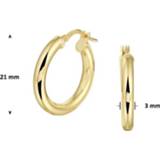 👉 Oorring geelgoud zilveren One Size goudkleurig ZILGOLD Oorringen met kern 3 x 21 mm 8718834575992