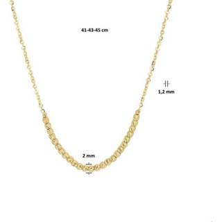 👉 Hals ketting geelgoud active vrouwen goudkleurig TFT Collier Bolletjes 1,2 mm 41 - 43 45 cm 8718834590230