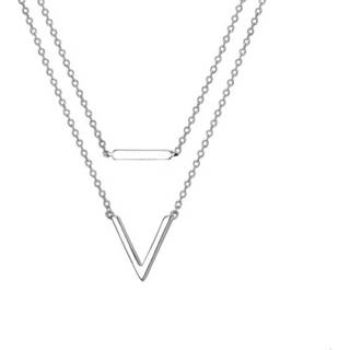 👉 Zilveren zilver gerhodineerd glanzend active vrouwen zilverkleurig TFT Ketting V Dubbel 1,2 mm 41 + 4 cm 8718834490714